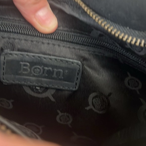 Born Elegant Black Leather Shoulder Bag NWT! - Picture 11 of 12